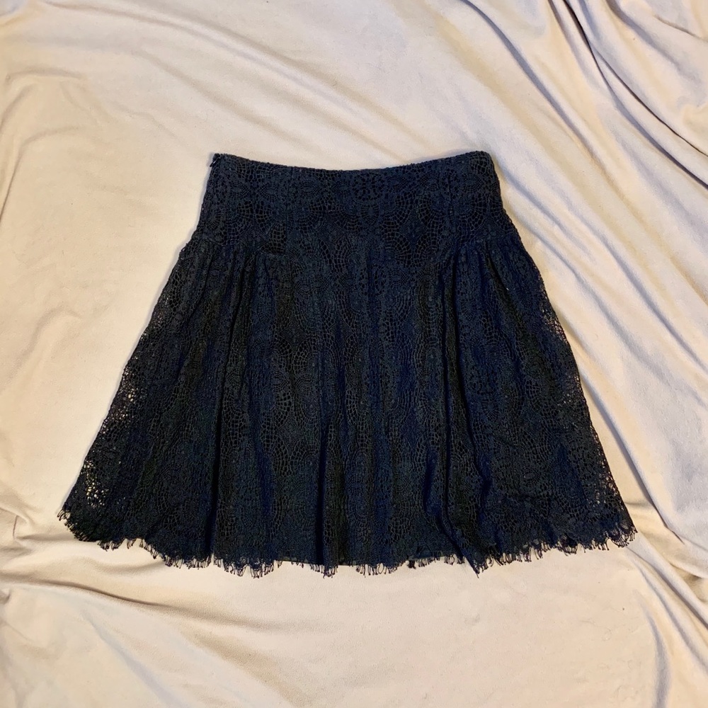 Club Monaco Black Lace A-Line Skirt